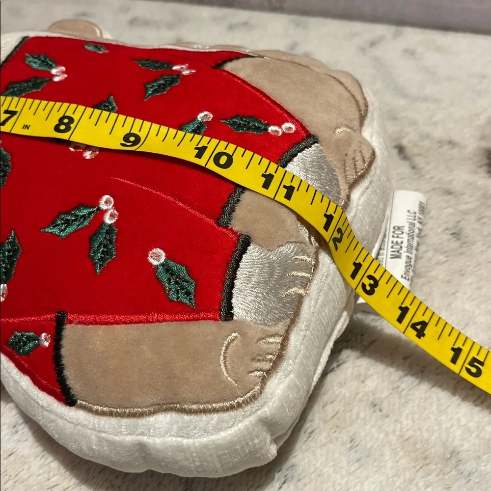 Embroidered Cat Pillow with Red and Tan Accents. They are just adorable 🥰 🐱 - Picture 3 of 7